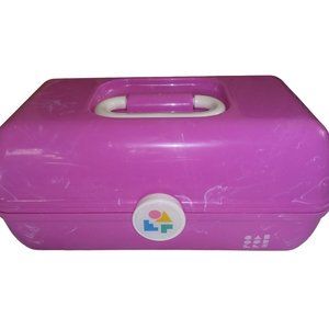 Caboodle Pink Marbled Makeup Case with Mirror Travel Case